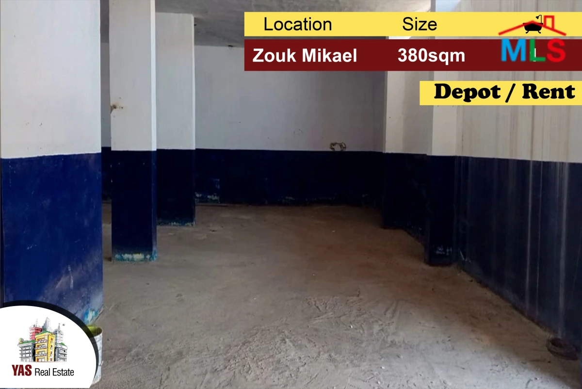 Zouk Mikael 380m2 | Depot | Rent | Underground | Perfect Investment