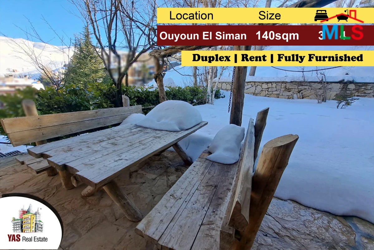 Ouyoun El siman 140m2 | 80m2 Terrace | Rent | Duplex | Furnished | DA