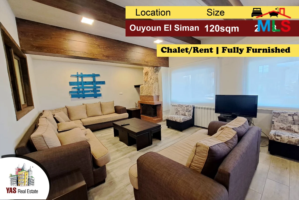 Ouyoun El Siman 120m2 | Rent | Modern Chalet | Fully Furnished | DA