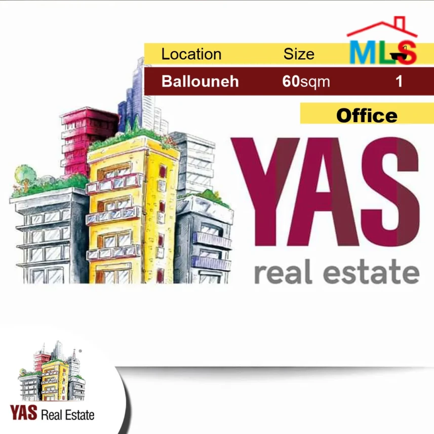 Ballouneh 60m2 | Office For Rent | Prime Location | Excellent Conditio