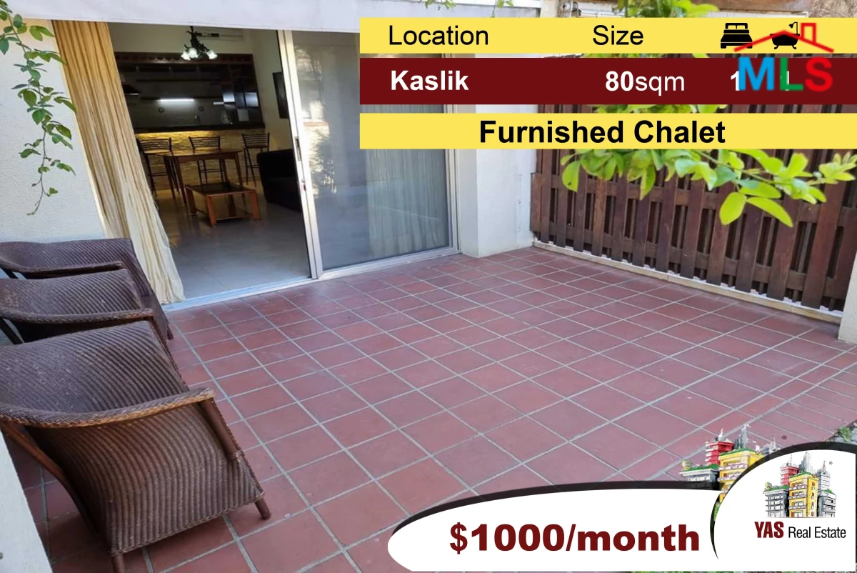 Kaslik / Portemilio | 80m2 Chalet | Furnished | Upgraded | Rent