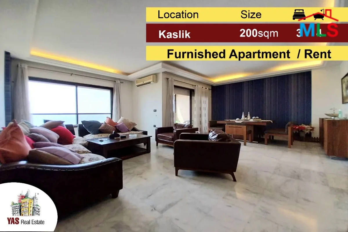 Kaslik 200m2 | Luxury Apartment | Furnished | Rent | Open View