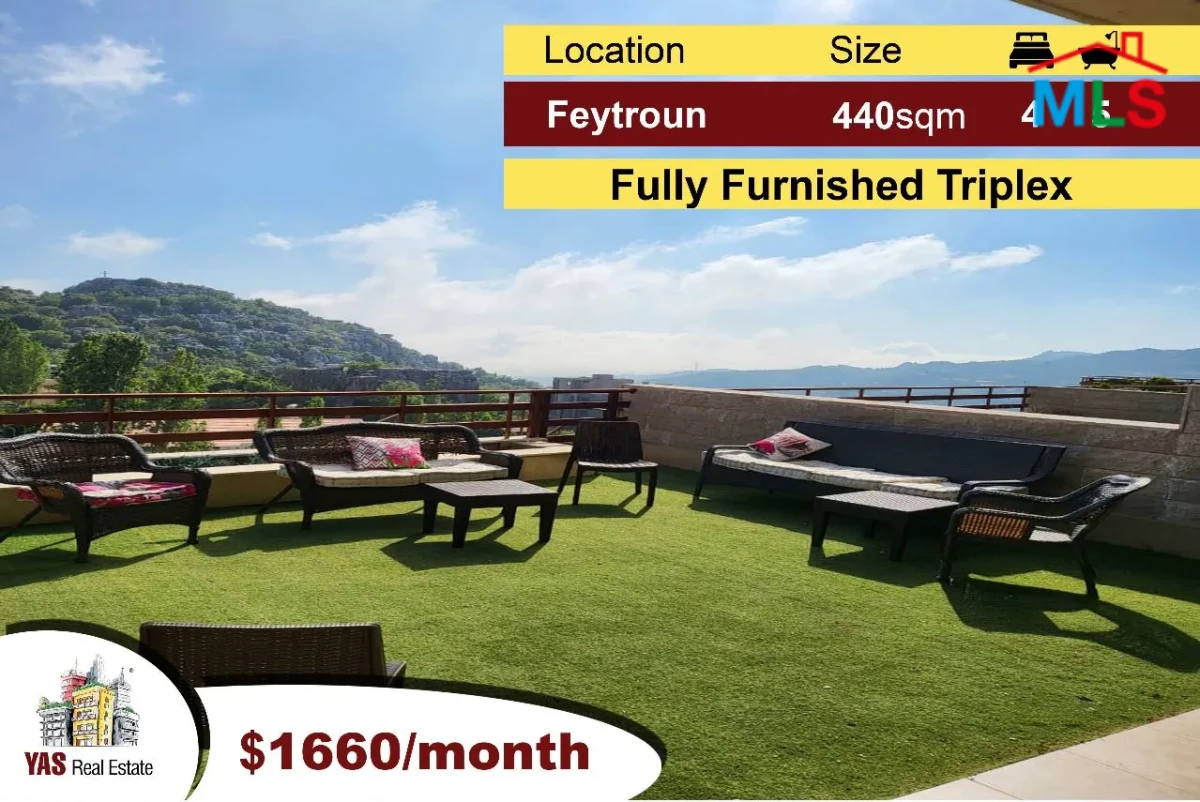 Feytroun 440m2 + 45m2 Terrace | Furnished Triplex | Luxury | Rent