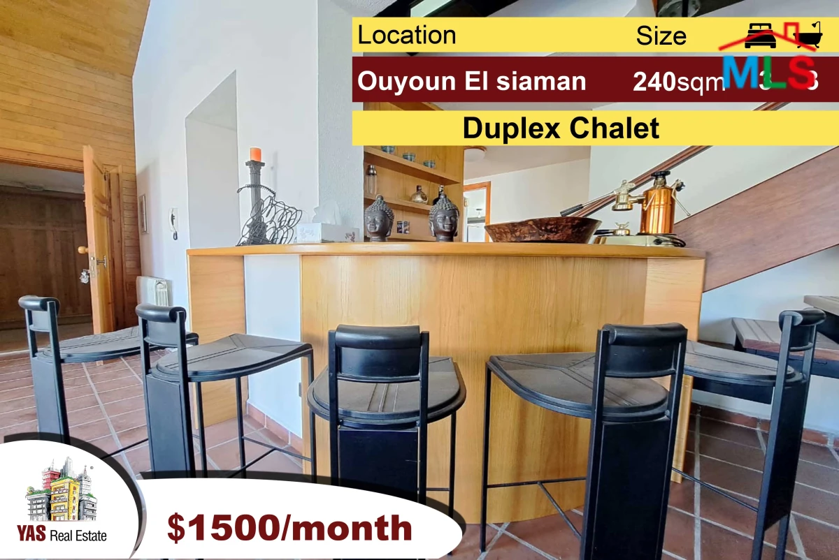 Ouyoun El Siman 240m2 | Duplex | Rent | Prime Location | Furnished