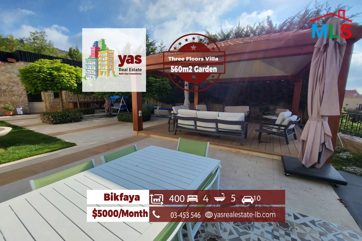 Bikfaya 830m2 | 400m2 villa | 560m2 Garden | Rent | Furnished | CHKH