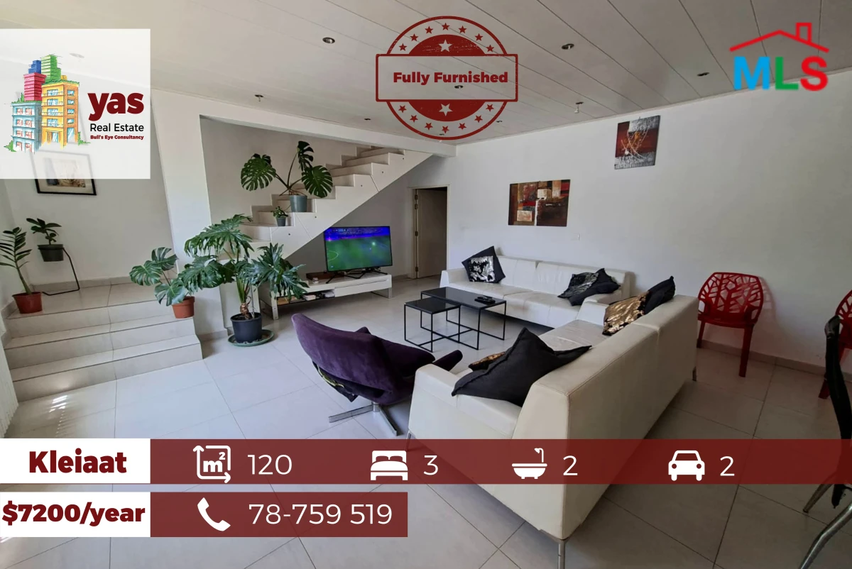Kleiaat 120m2 | Terrace/Garden | Furnished | Duplex | KH/EW |