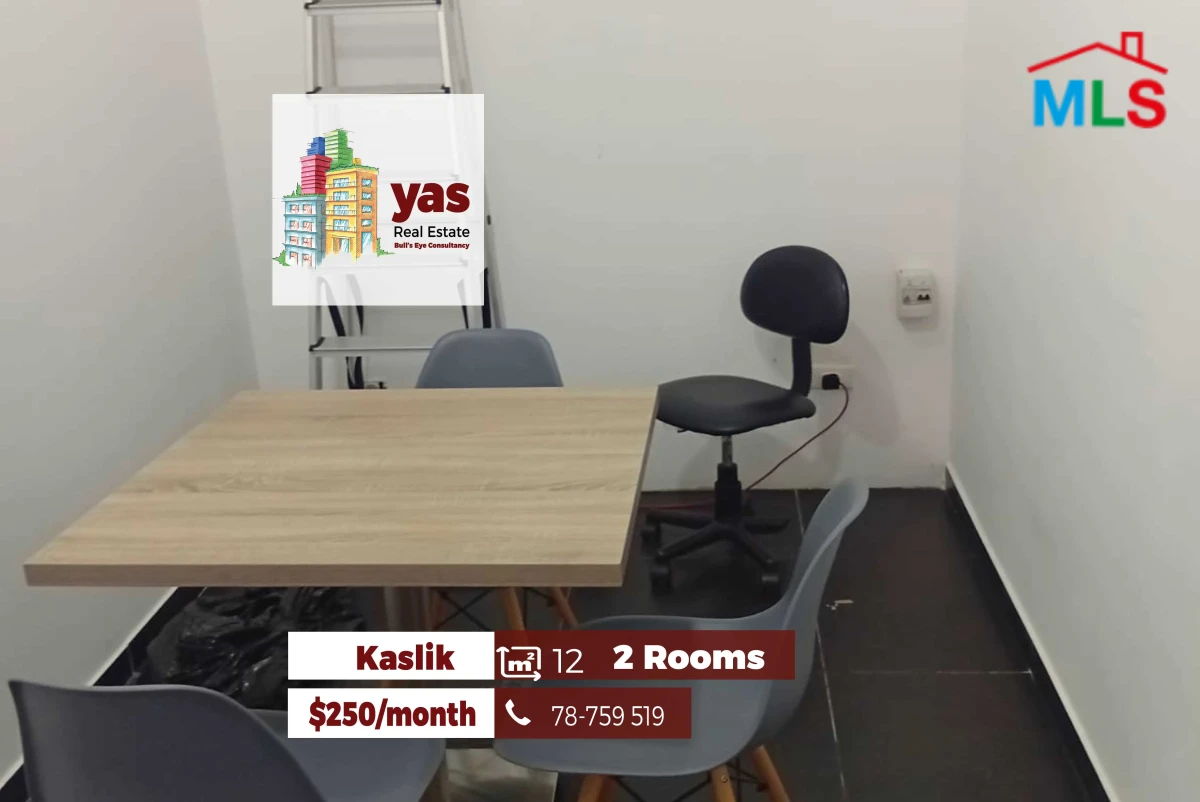 Kaslik 6m2 | 2 Rooms | Ideal For Beauty | Easy Access | Rent | TW |