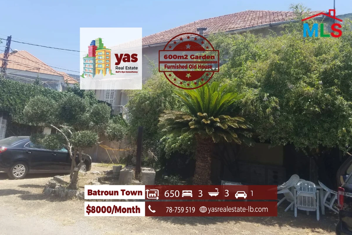 Batroun Town 650m2 | 600m2 Garden | Furnished House | Rent | MCH
