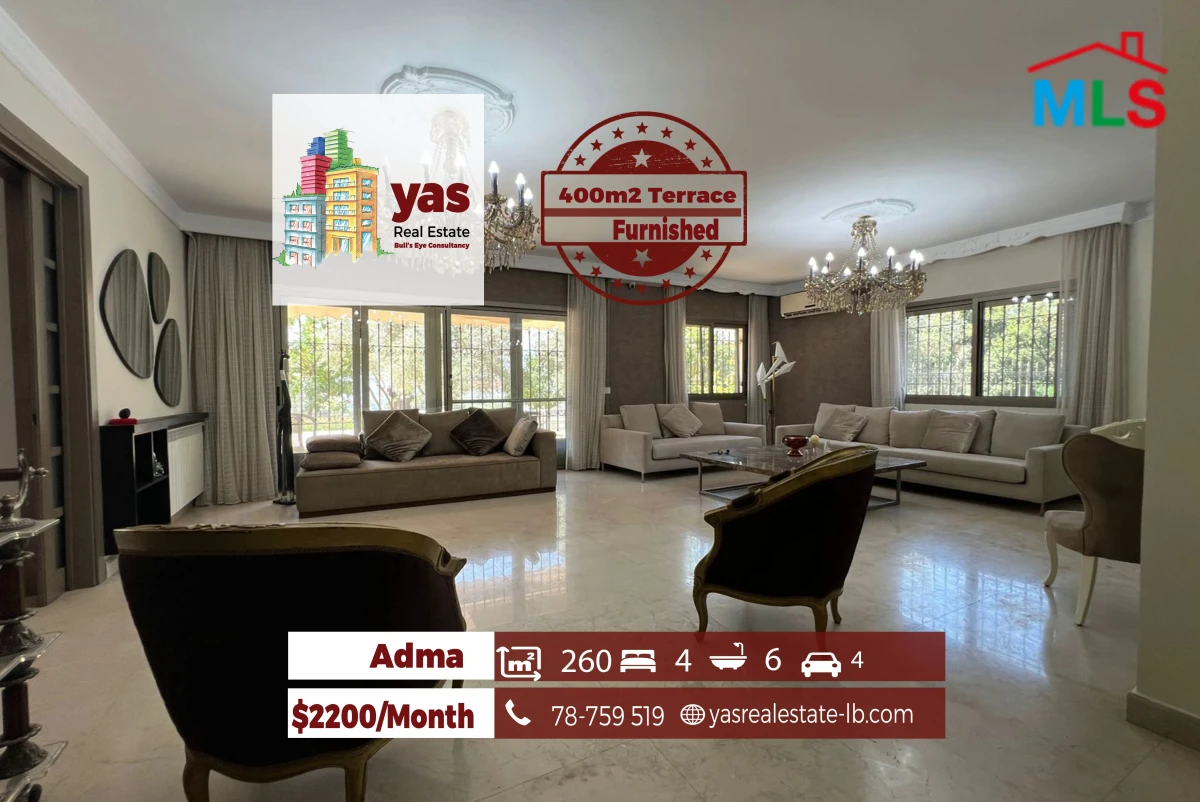 Adma 260m2 | 400m2 Terrace/Garden | Furnished | Rent | EH/RH