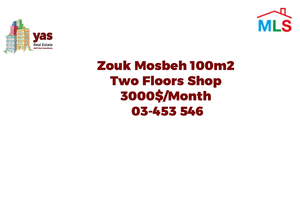 Zouk Mosbeh 100m2 | Two Floors Shop | Rent | Main Road | WA