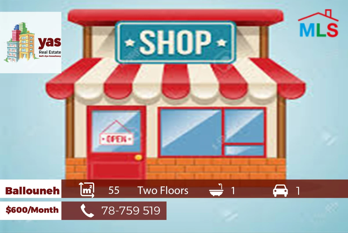 Ballouneh 55m2 | Two Floors Shop | Rent | Prime Location | TYT