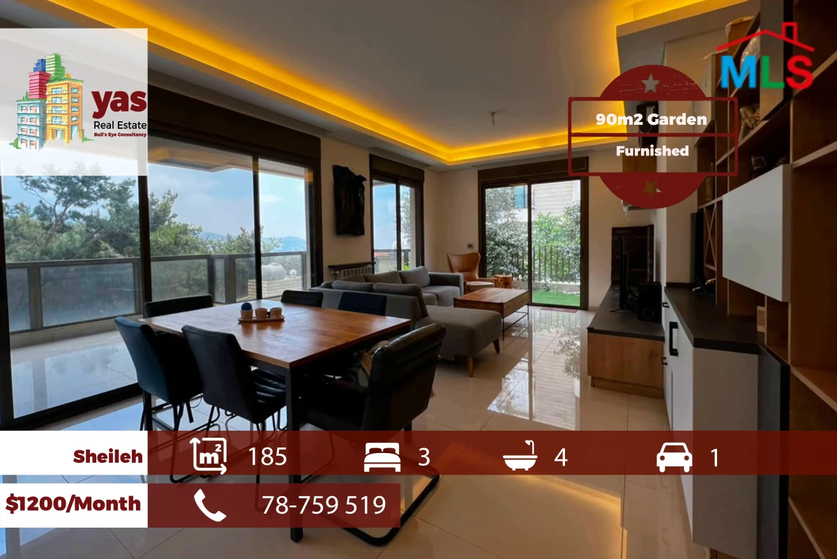 Sheileh 185m2 | 90m2 Garden | Furnished | Rent | Prime Location | KS