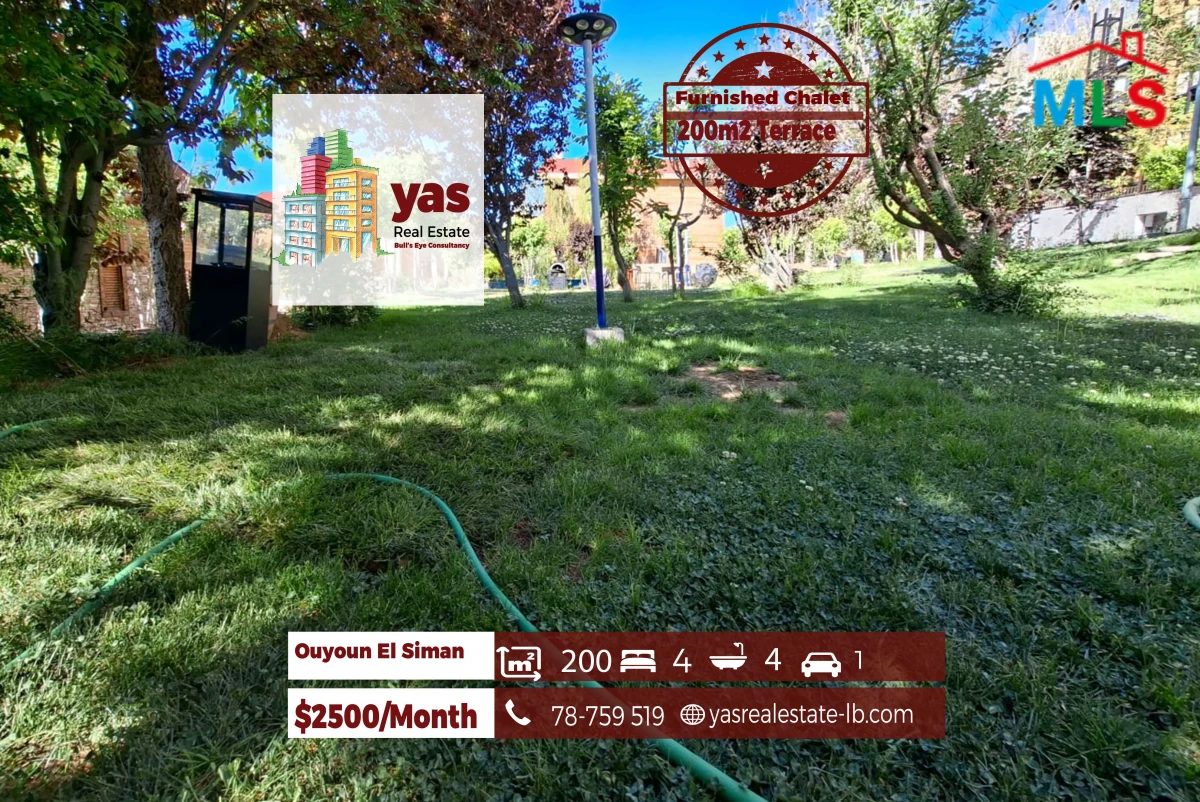 Ouyoun El Siman 200m2 | 200m2 Terrace | Furnished Chalet | KH