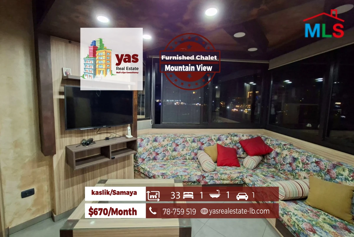 Kaslik/Samaya 33m2 | Furnished | Mountian VIew | RH/EH