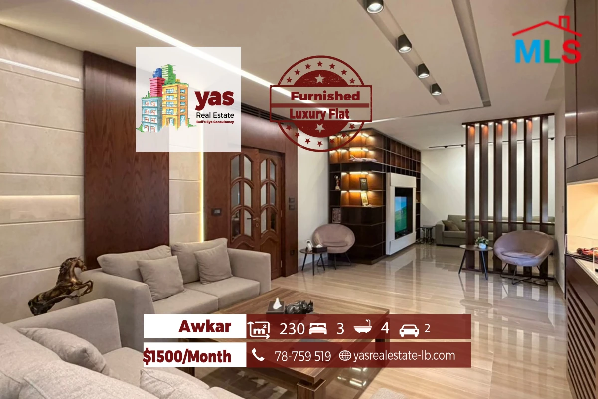 Awkar 230m2 | Furnished | Flat | Greenery | Calm Street | MJ