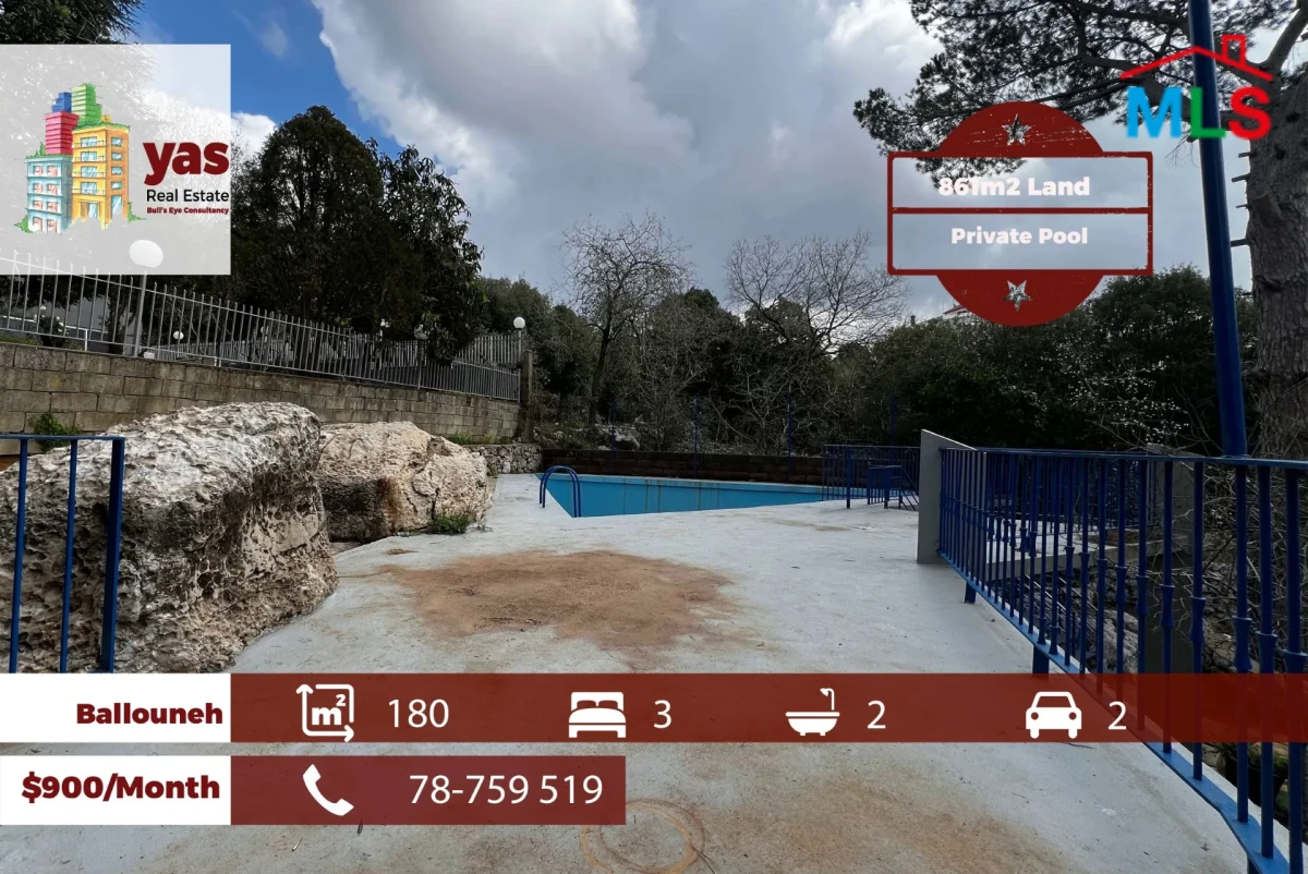Ballouneh 180m2 | 861m2 Land | Private entrance | Pool | Calm Area|KS