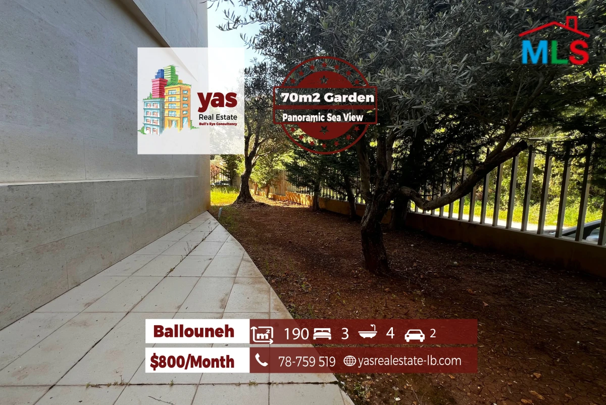 Ballouneh 190m2 | 70m2 Garden | Panoramic Sea View | High End | KS