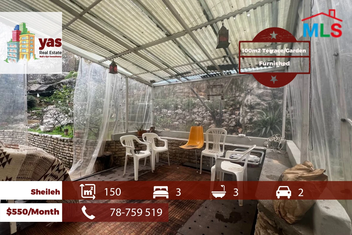 Sheileh 150m2 | 100m2 Terrace/Garden | Furnished | Prime Location | KS