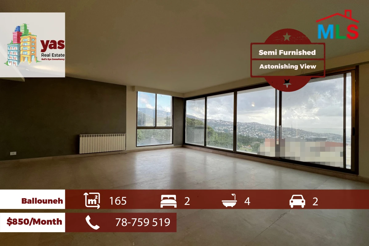 Ballouneh 165m2 | Semi Furnished | Rent | Prime Location | KS