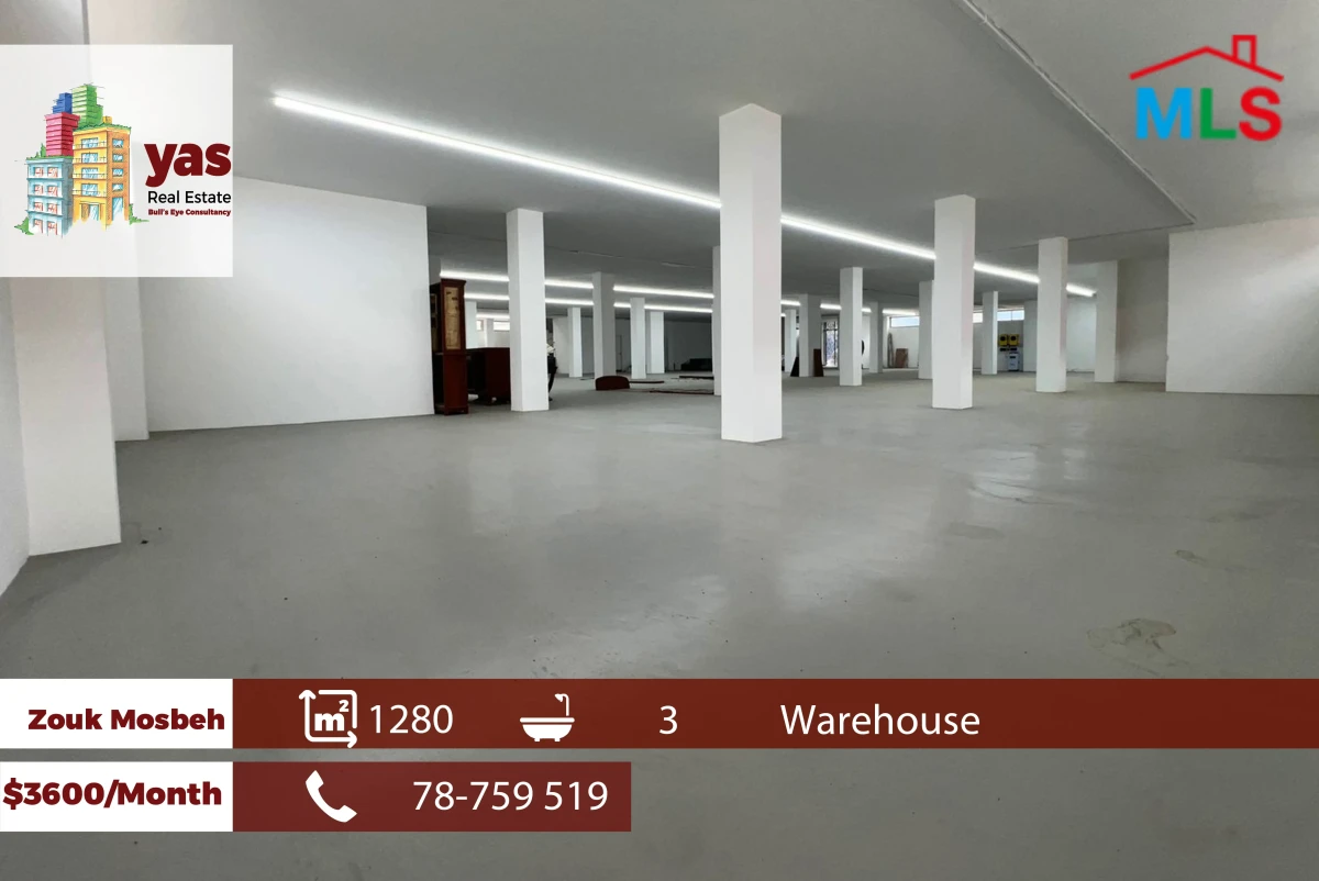Zouk Mosbeh 1280m2 | Warehouse | Industrial Use | Prime Location | RH