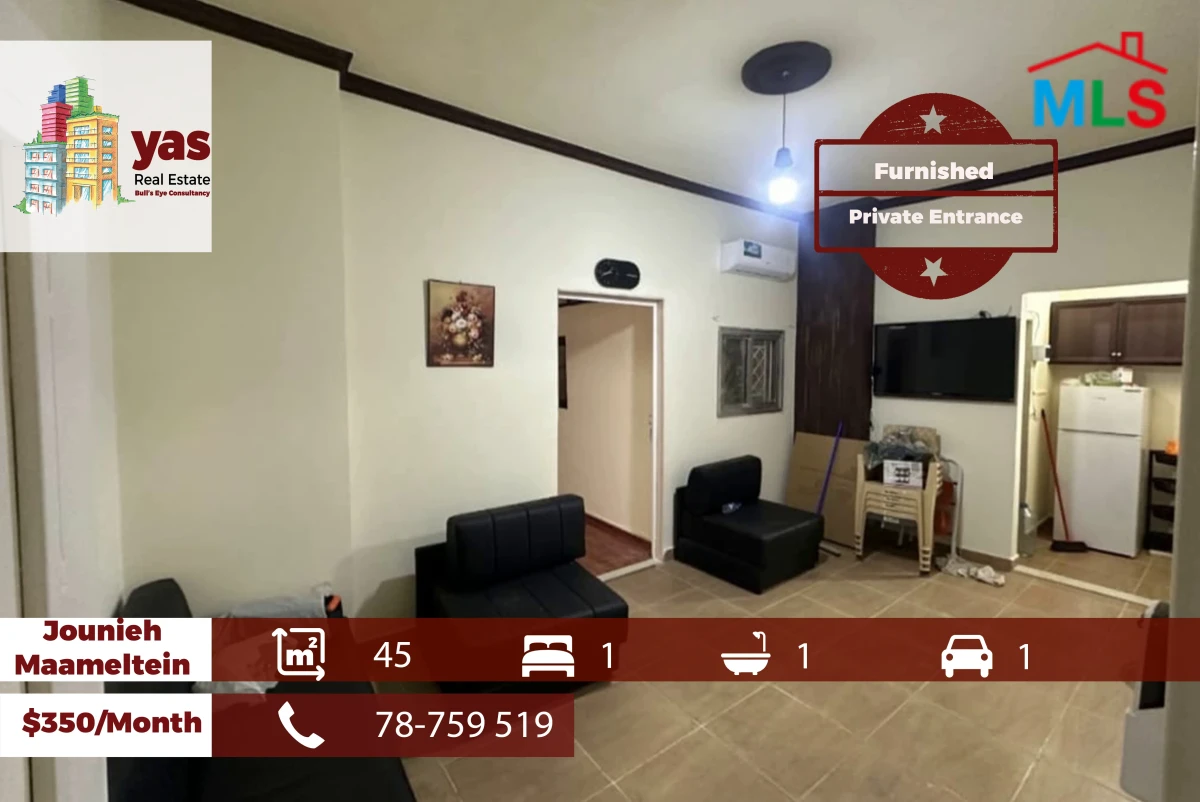 Jounieh/Maameltein 45m2 | Furnished Chalet | Partial View | Catch | IV