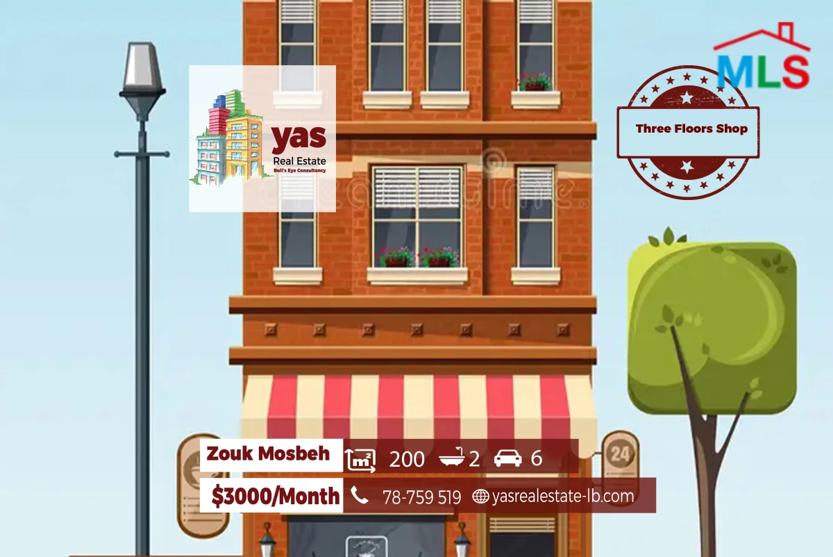 Zouk mosbeh 200m2 | Three Floors Shop | Rent | Perfect Investment|EH/R
