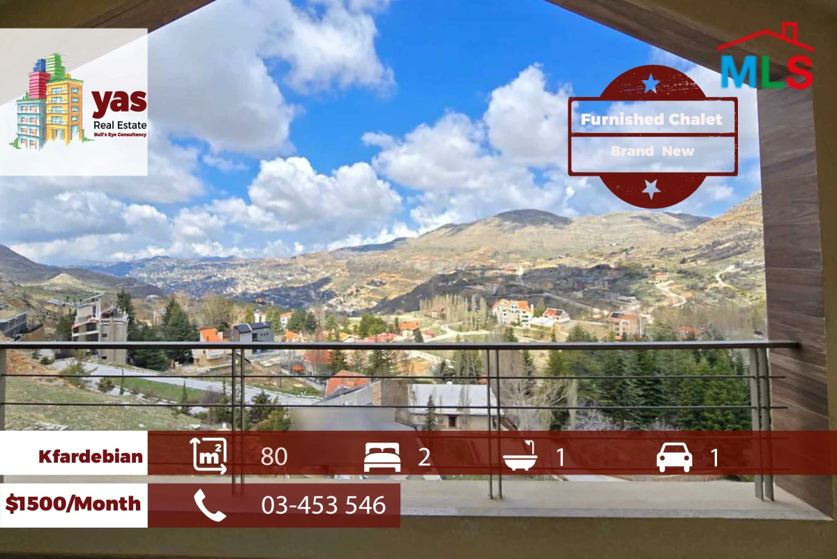 Kfardebian 80m2 | Furnished Chalet | Brand New | Mountain View | DA
