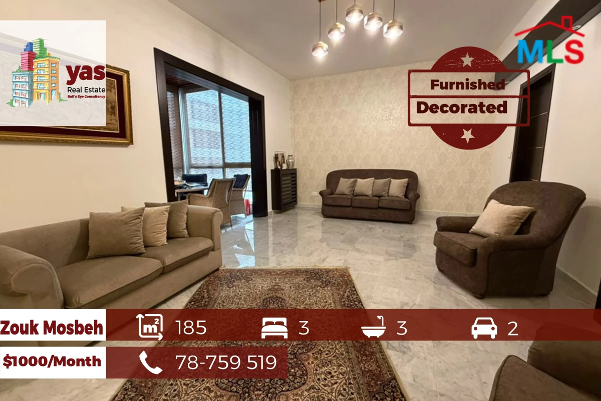 Zouk Mosbeh 185m2 | Furnished | Rent | Luxury | Calm Area | EL