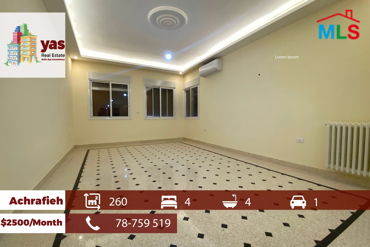 Achrafieh 260m2 | Rent | Prime Location | Generous Dimensions | AA/PED