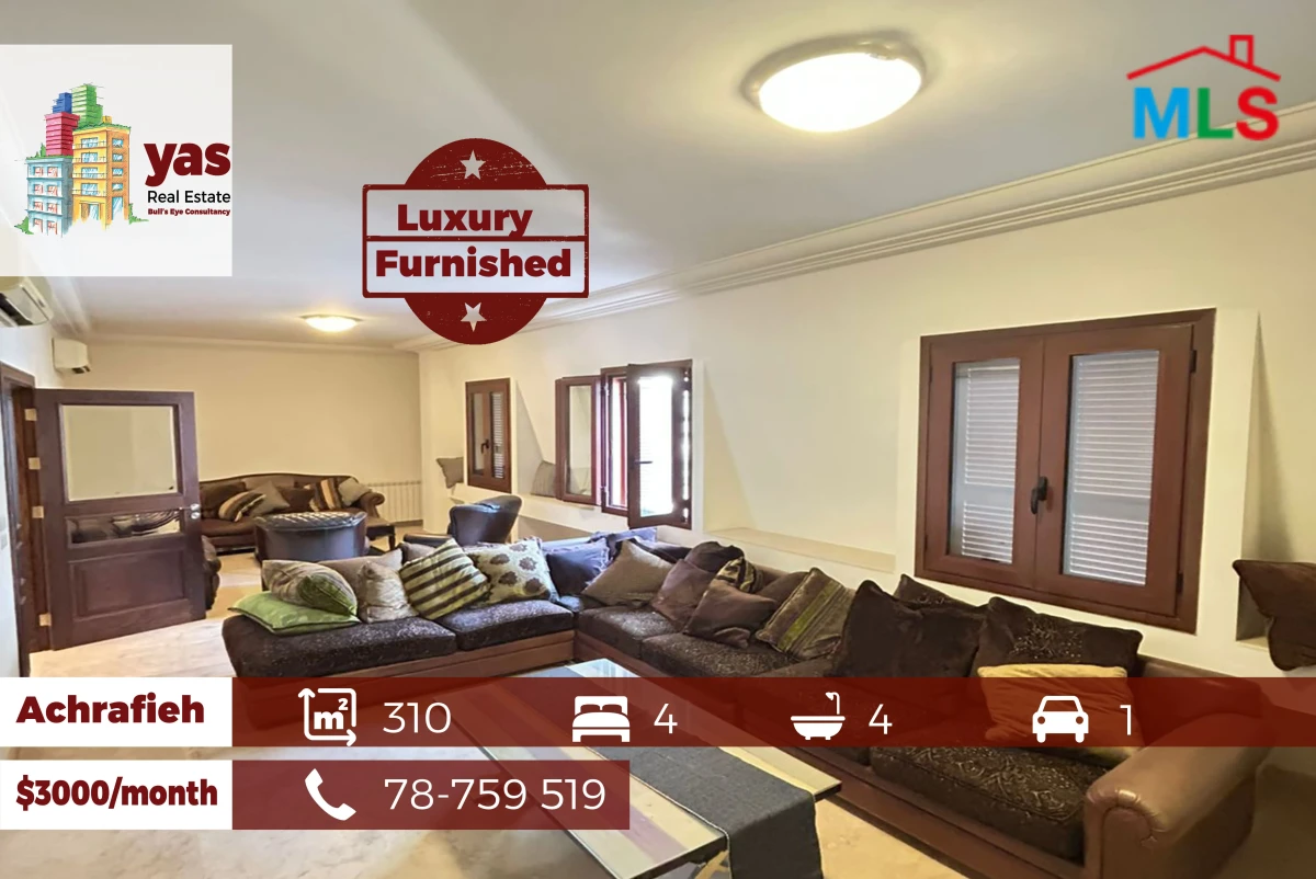 Achrafieh / Tabaris 310m2 | Fully Upgraded |Furnished | Rent|yWI/TYT