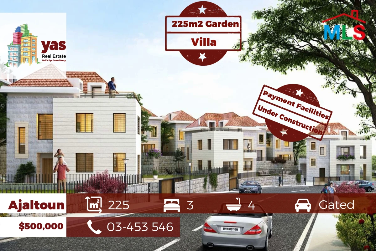Ajaltoun Valley | 225m2 Villa | 225m2 Garden | Gated Community | WA