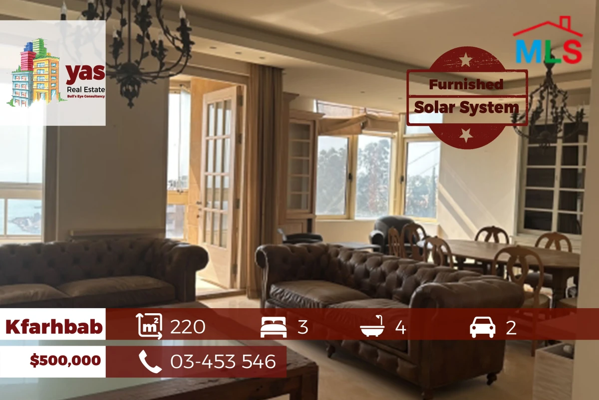 Kfarhbab 220m2 | Furnished | Prime Location | Decorated | JH