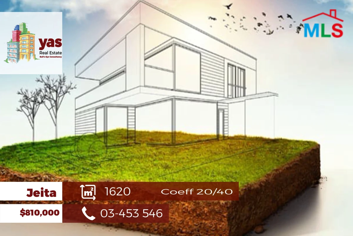 Jeita 1620m2 | Residential Land | Coeff 20/40 | Calm Area | GA