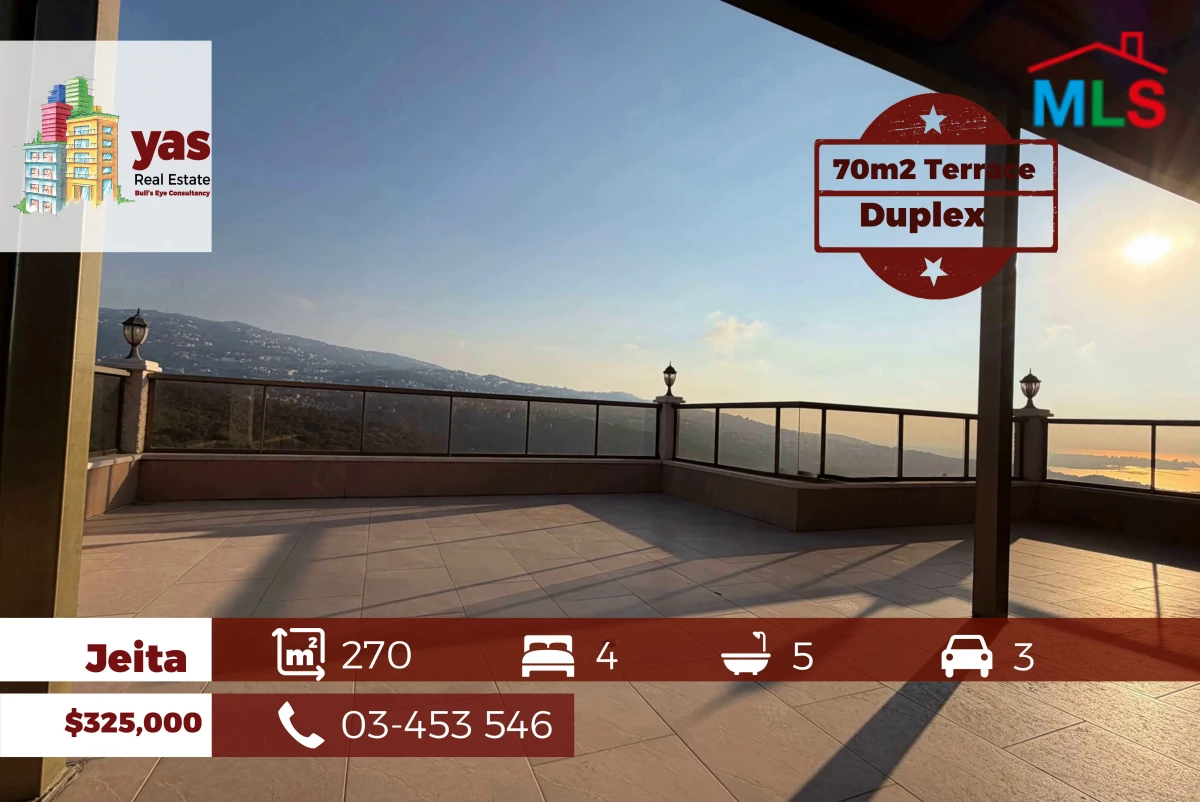 Jeita 270m2 | 70m2 Terrace | Duplex | New | Impressive View |Catch|GA