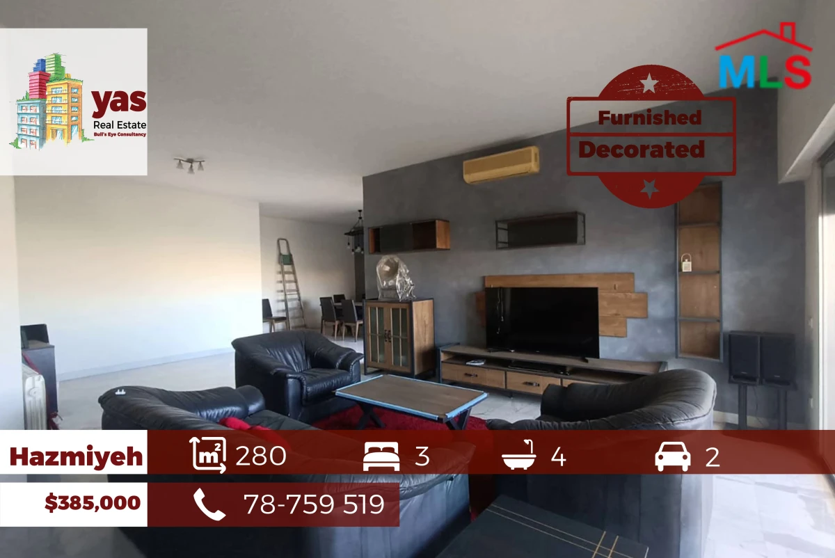 Hazmiyeh 280m2 | Furnished | Calm Area | Decorated | AA/GA