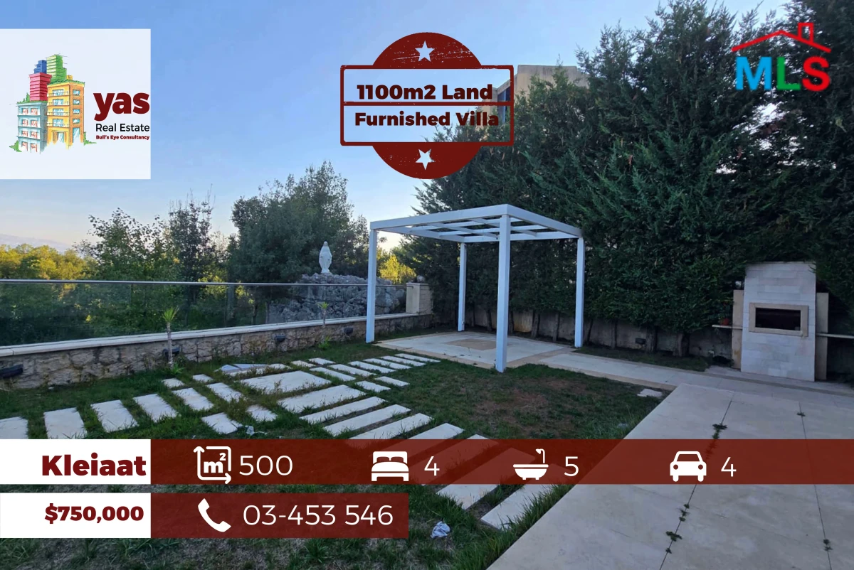 Kleiaat 500m2 | 1100m2 Land | Furnished Villa | Prime Location | DA