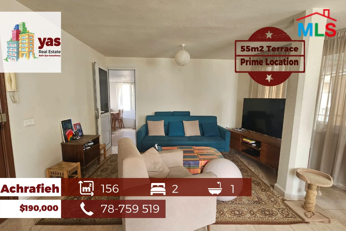Achrafieh 156m2 | 55m2 Terrace | Duplex | Prime Location | Catch | OH