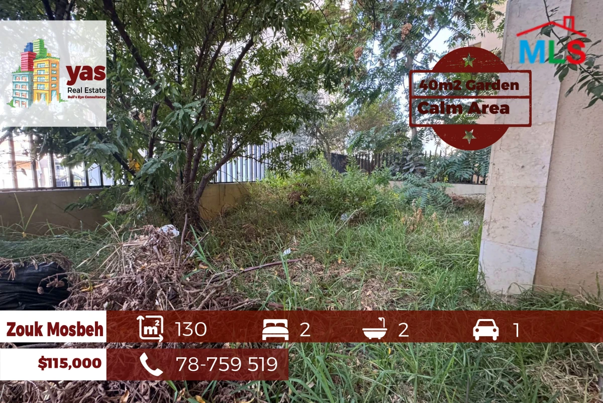 Zouk Mosbeh 130m2 | 40m2 Garden | Dead End Street | EL