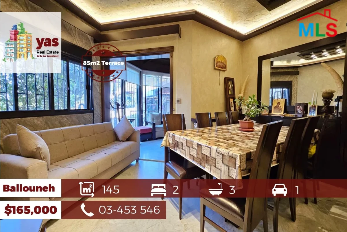 Ballouneh 145m2 | 85m2 Terrace | Decorated | Mint Condition | View |TO