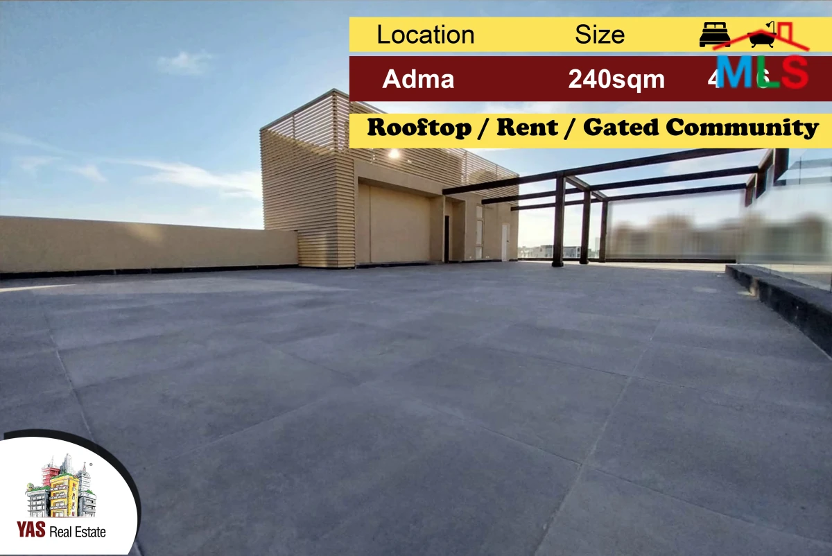 Adma 240m2 | 195m2 Terrace | Rooftop | Furnished |Gated Community | IV
