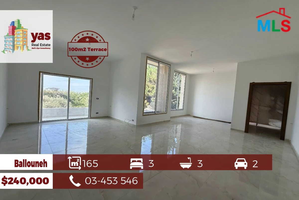 Ballouneh 165m2 | 100m2 Terrace/Garden | Private Entrance | TYT