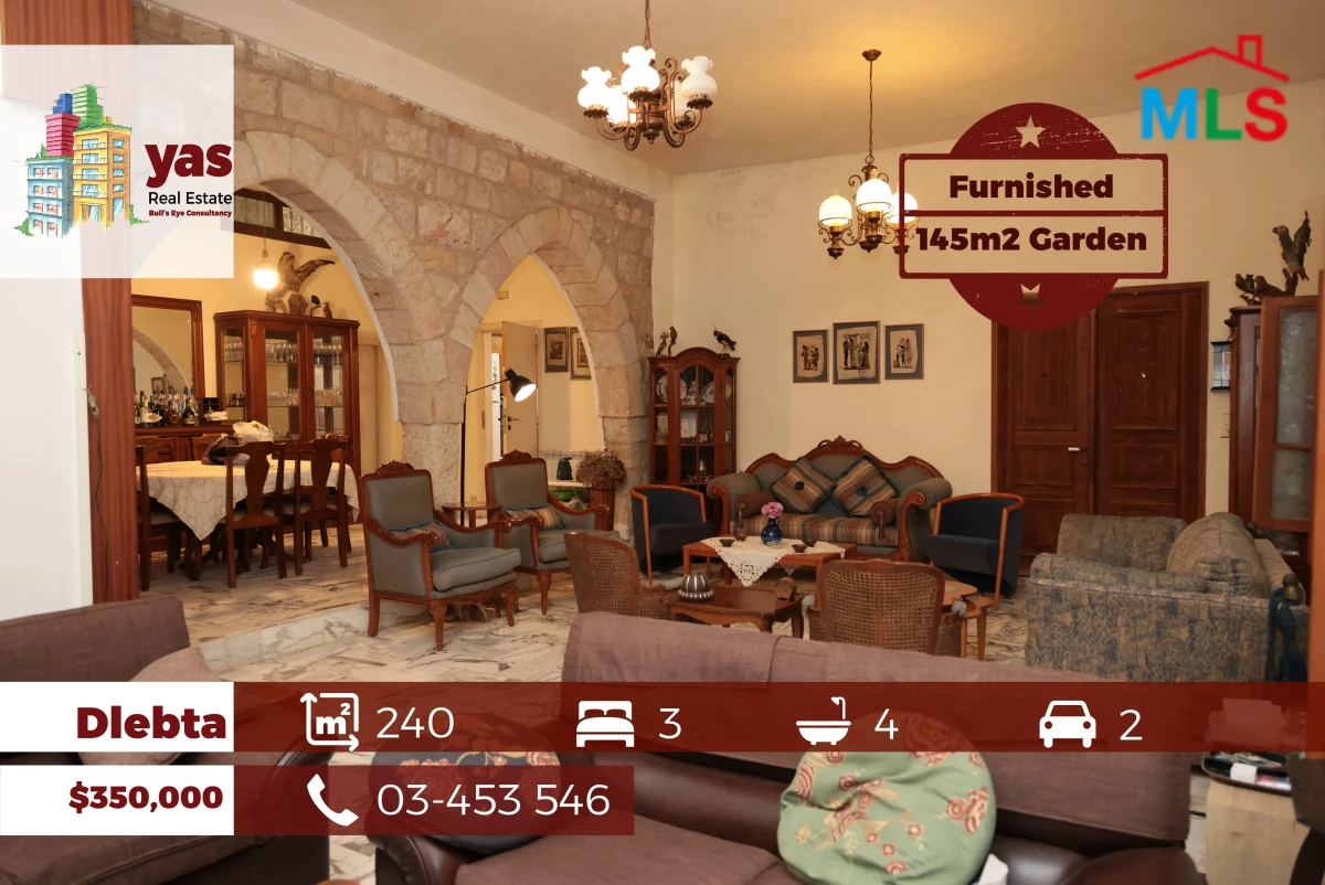 Dlebta 240m2 | 145m2 Terrace/Garden | Furnished Villa | Calm Area |ABA