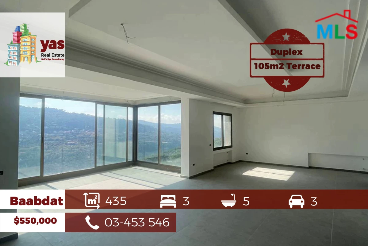 Baabdat 330m2 | 105m2 Terrace | New Duplex | Luxury | View | OH