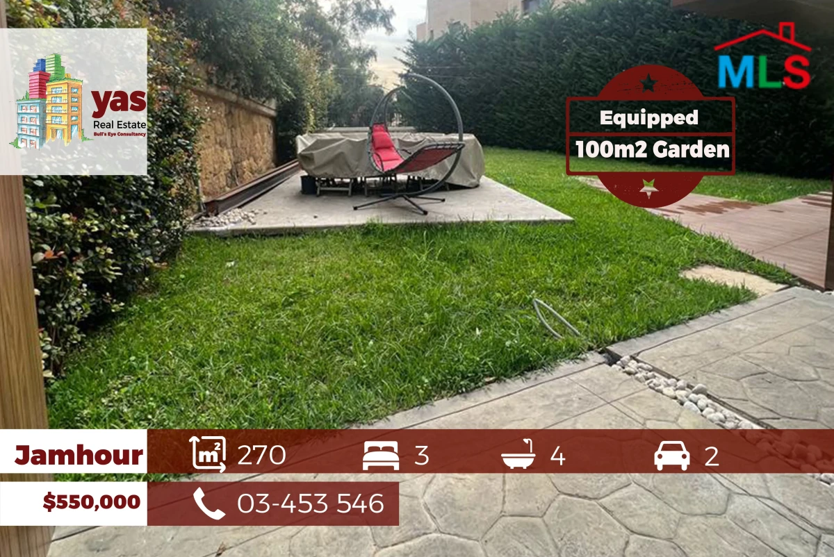 Jamhour 270m2 | 100m2 Garden | Furnished | Prime Location | OH