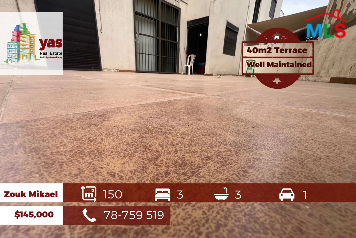 Zouk Mikael 150m2 | 40m2 Terrace | High End | Calm Street | EH/DA