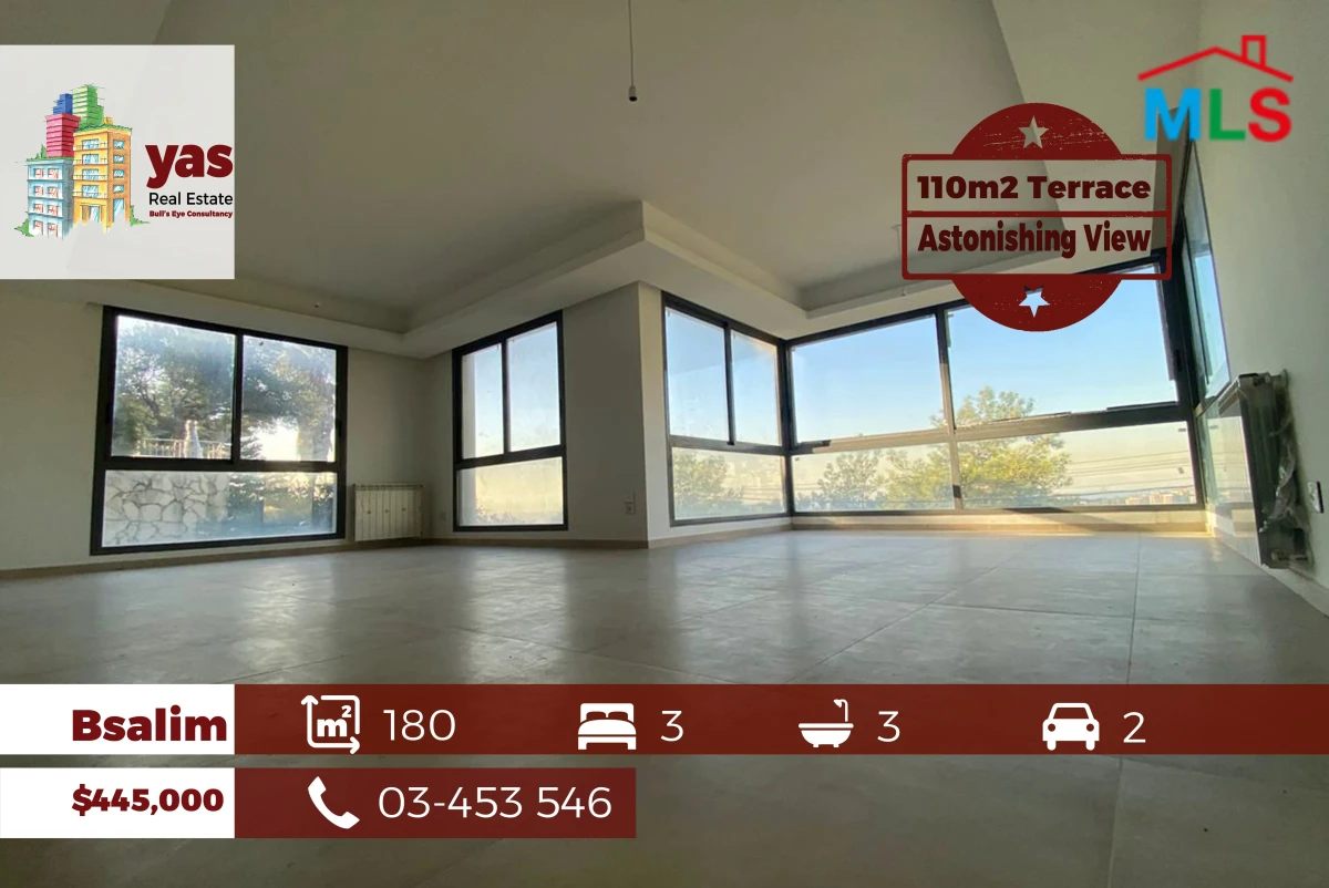 Bsalim 180m2 | 110m2 Terrace | Brand New | Sea View | PED