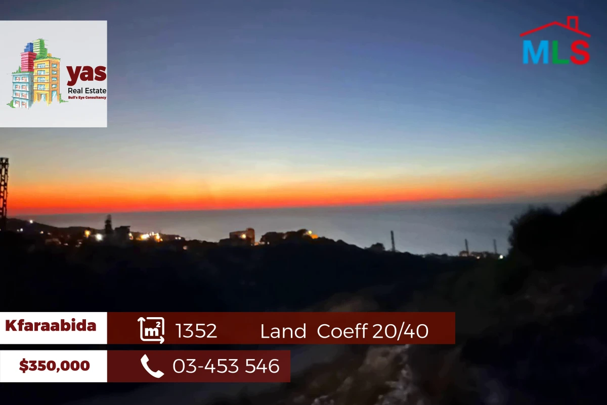 Kfaraabida 1352m2 | Land | Coeff 20/40 | Open Sea View | OH