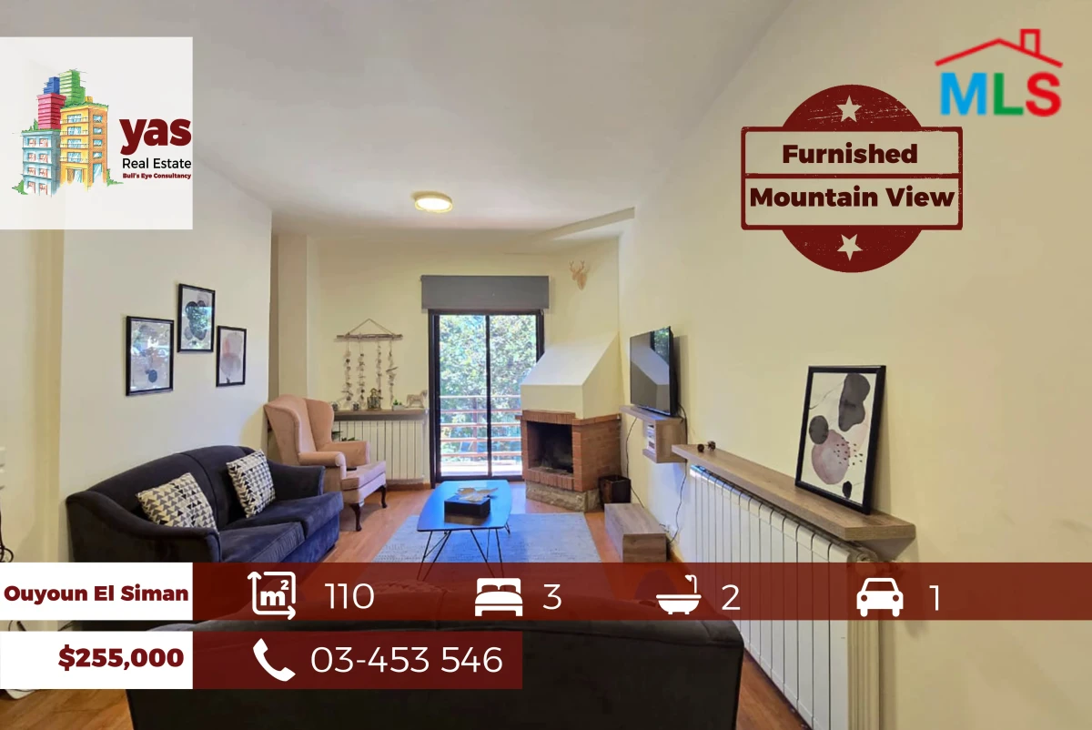 Ouyoun El Siman 110m2 | Furnished Flat | WellMaintained | View | DA