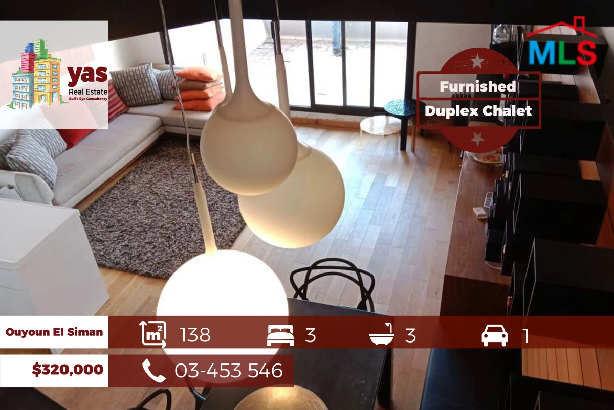 Ouyoun El Siman 138m2 | Furnished Duplex | Chalet | Mountain View | DA