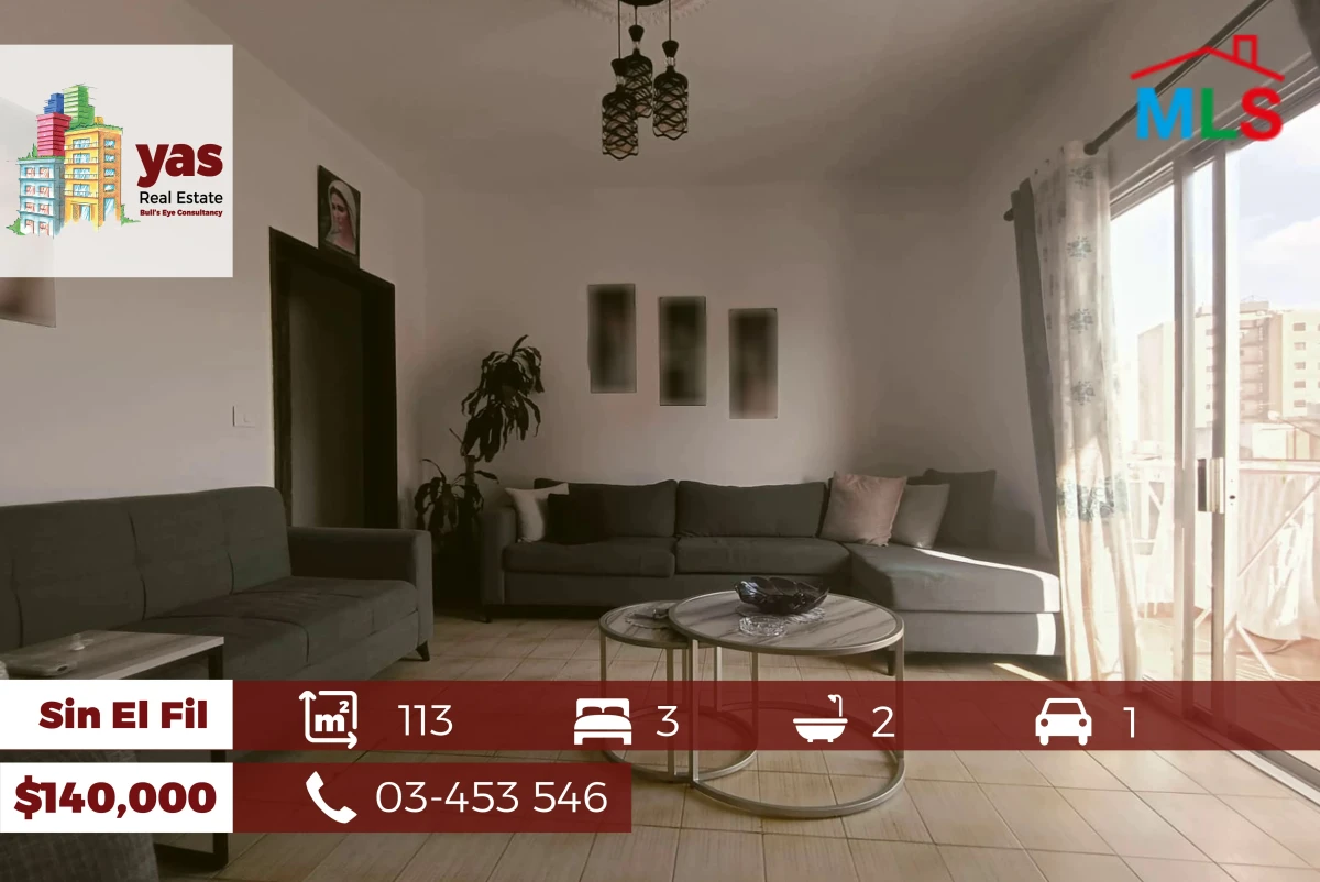 Sin El Fil 113m2 | 40m2 Terrace | Decorated | Mint Condition | AA/TO